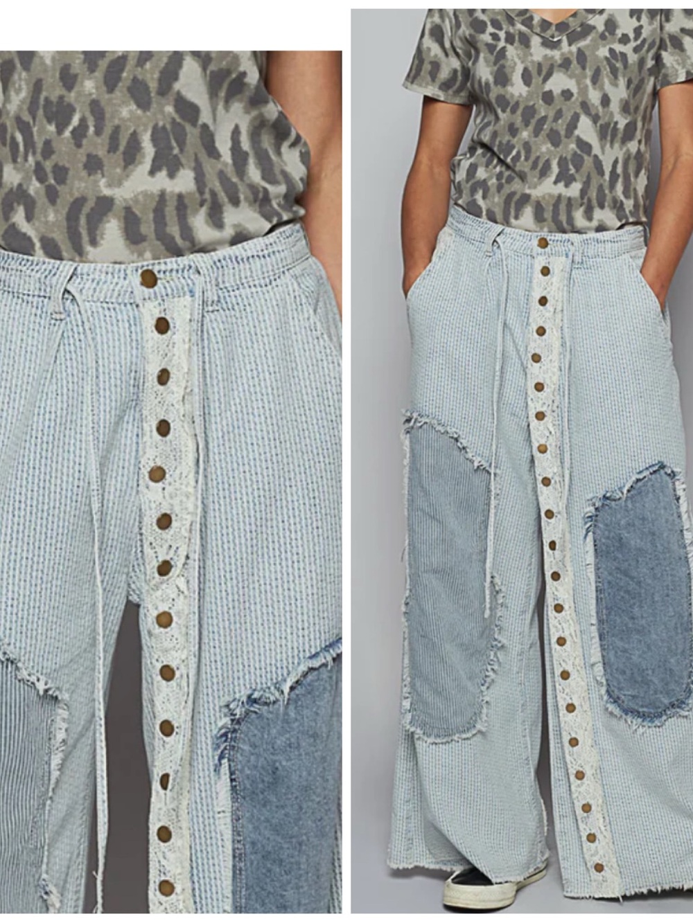 POL Patch Jeans by POL Medium NWT button